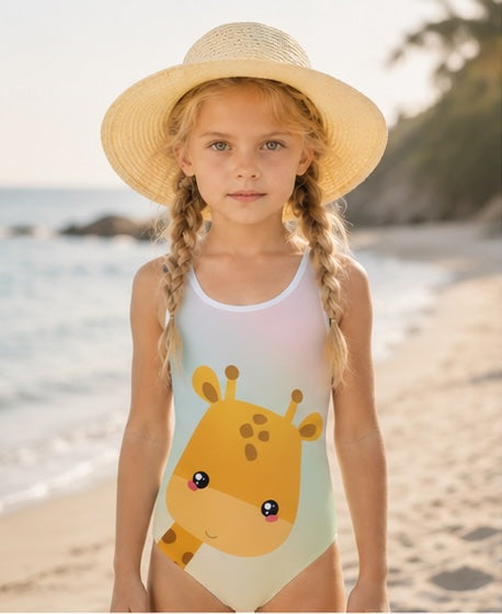 Peek-a-Boo Giraffe Kids Swimsuit