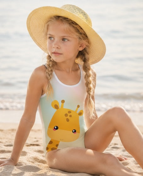 Peek-a-Boo Giraffe Kids Swimsuit