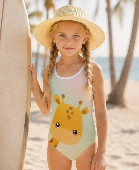 Peek-a-Boo Giraffe Kids Swimsuit